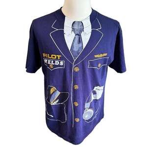 Vintage Athletic Specialties Pilot Fields Tuxedo Style Graphic T-Shirt